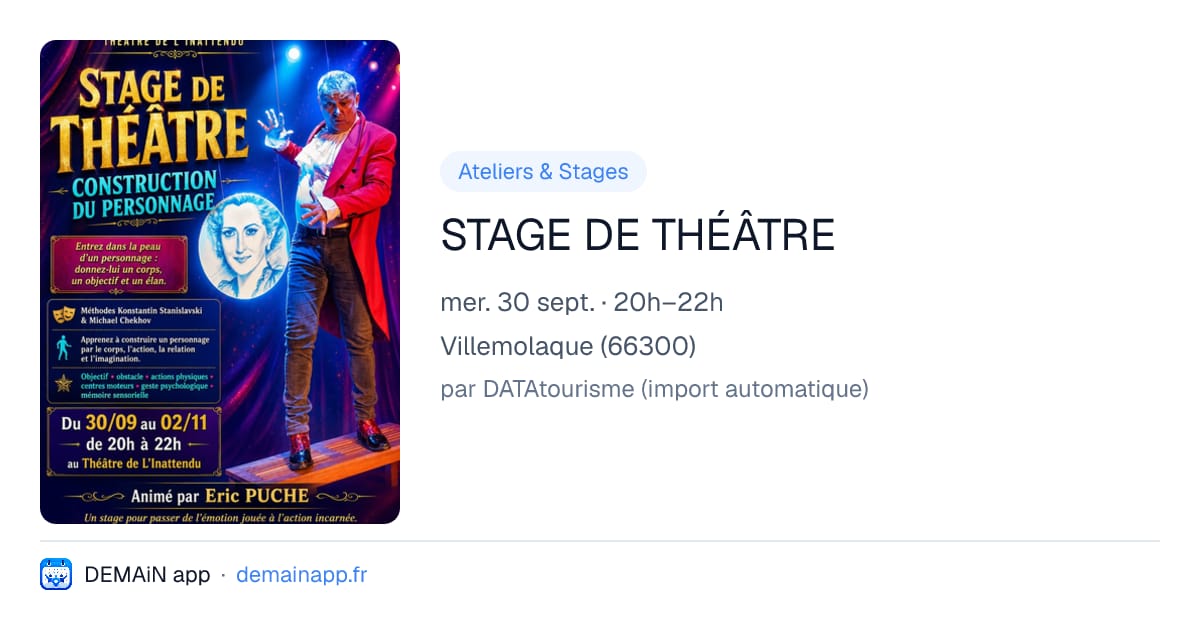STAGE DE THÉÂTRE — Villemolaque