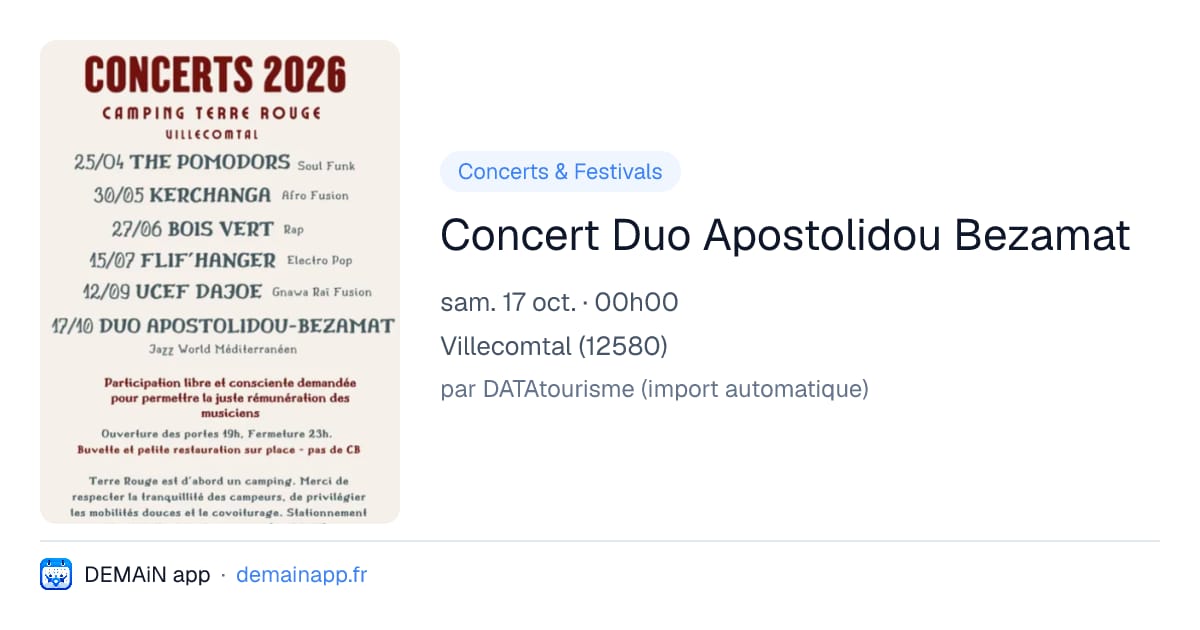 Concert Duo Apostolidou Bezamat — Villecomtal