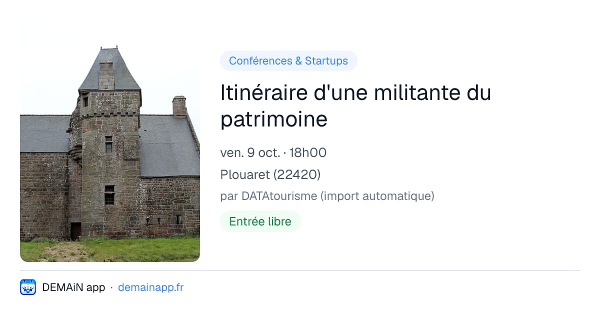 Itinéraire d'une militante du patrimoine — Plouaret