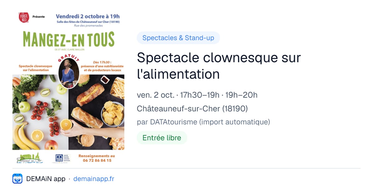 Spectacle clownesque sur l'alimentation — Châteauneuf-sur-Cher