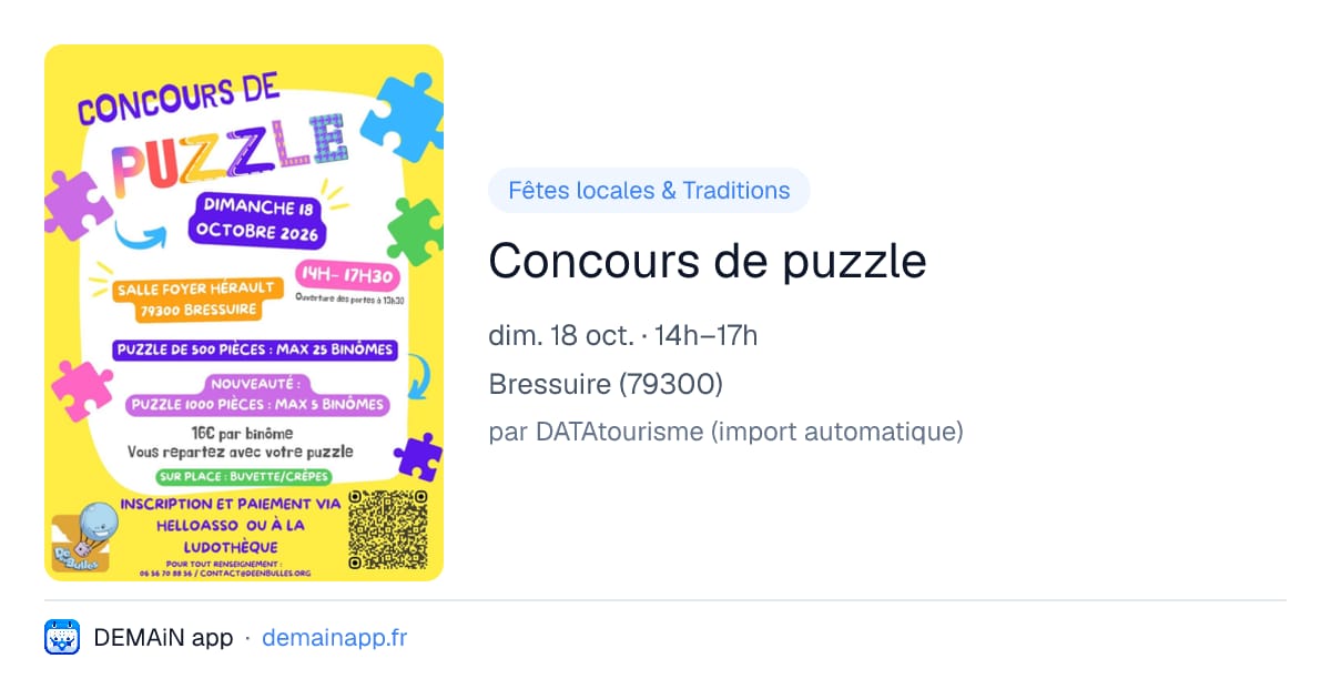 Concours de puzzle — Bressuire