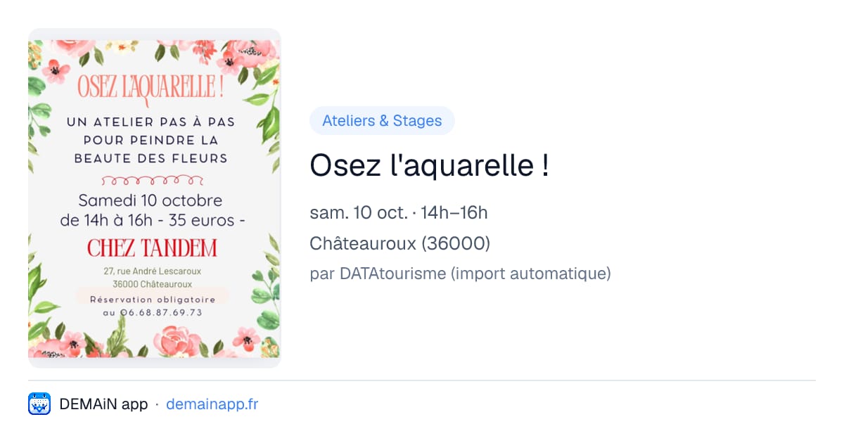 Osez l'aquarelle ! — Châteauroux