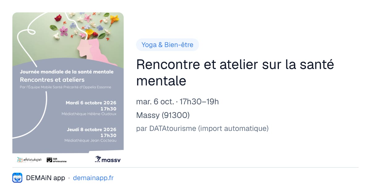 Rencontre et atelier sur la santé mentale — Massy