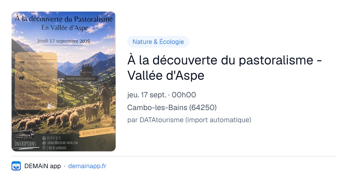 À la découverte du pastoralisme - Vallée d'Aspe — Cambo-les-Bains