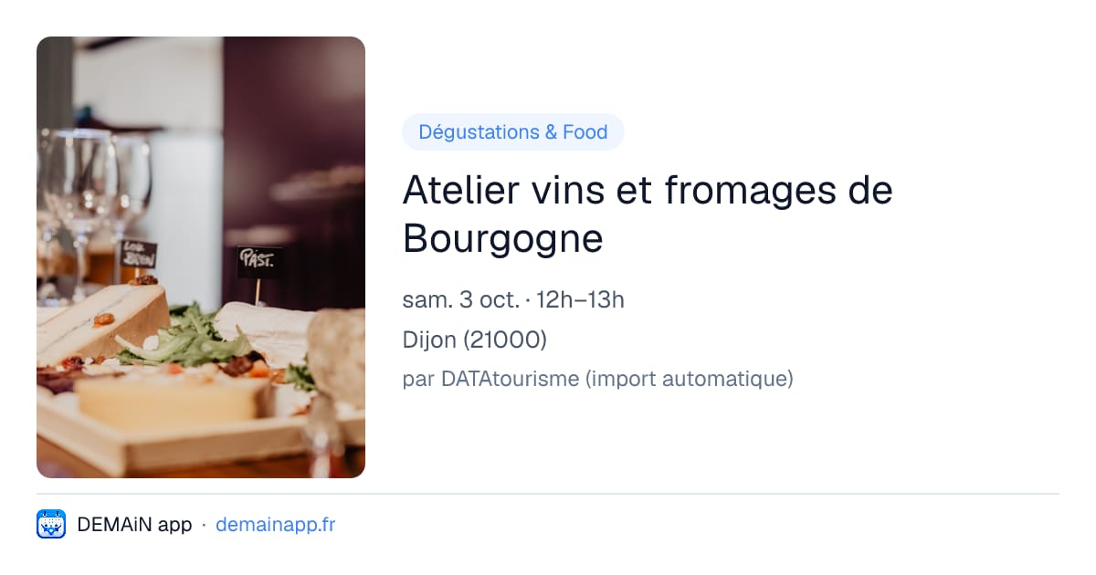 Atelier vins et fromages de Bourgogne — Dijon
