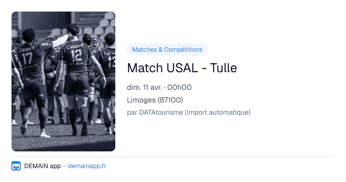 Match USAL - Tulle — Limoges