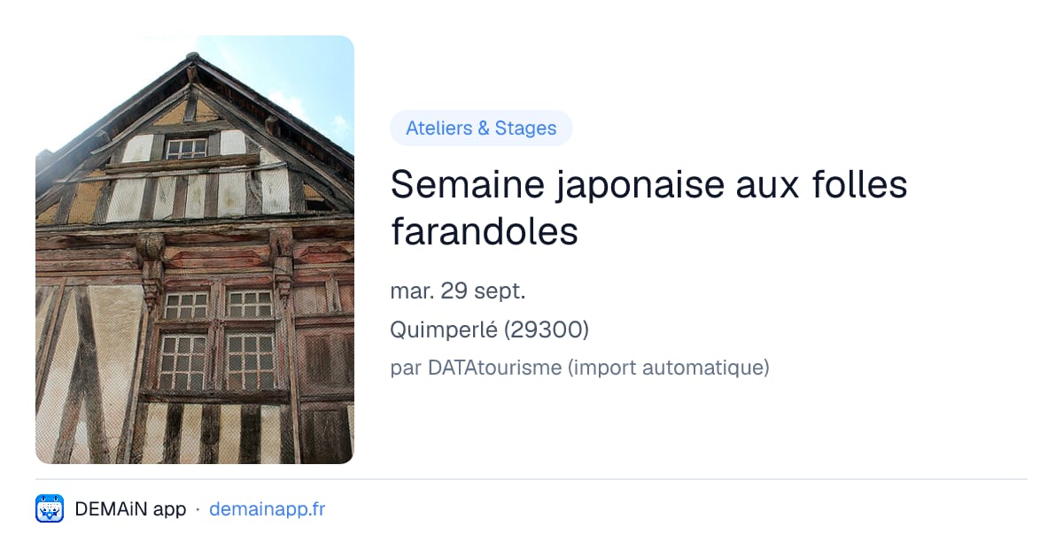 Semaine japonaise aux folles farandoles — Quimperlé