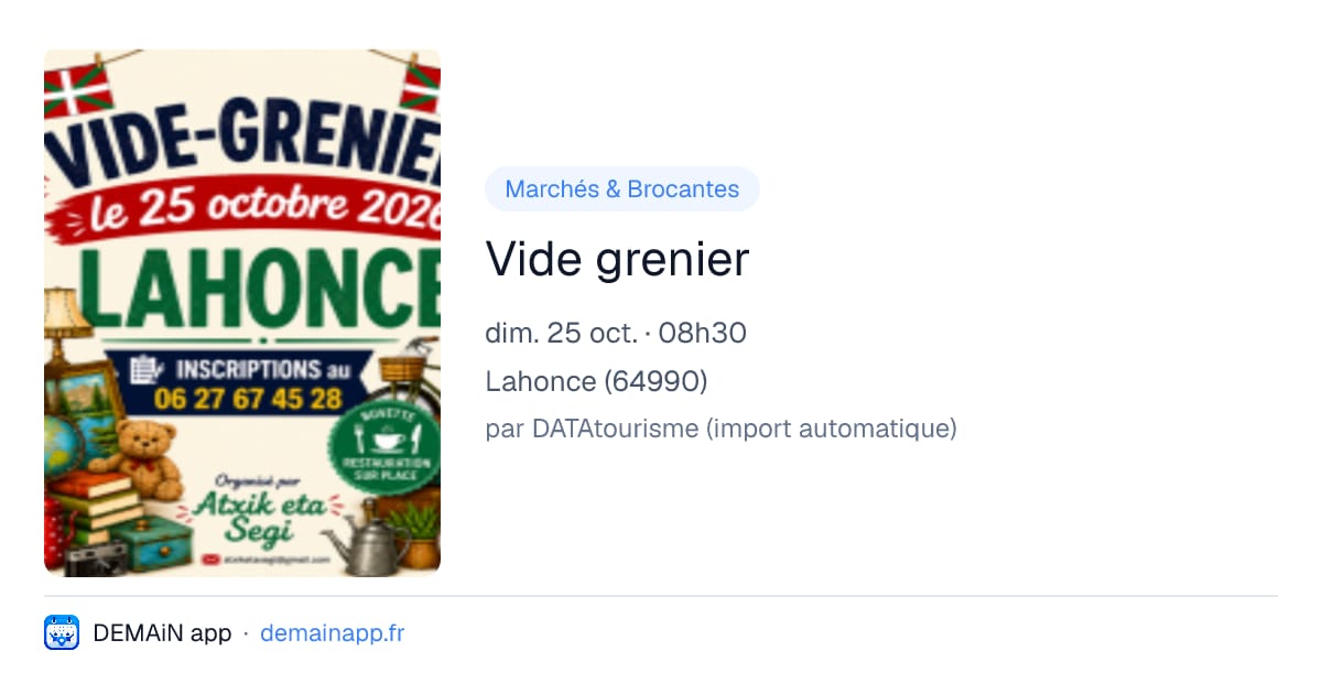 Vide grenier — Lahonce