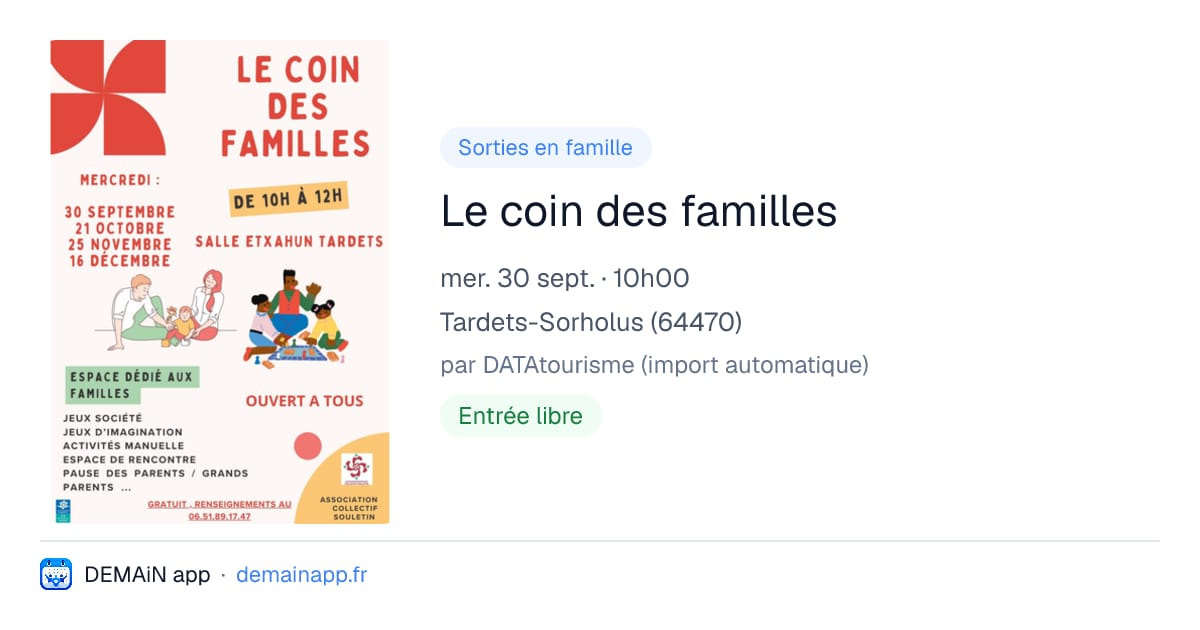Le coin des familles — Tardets-Sorholus