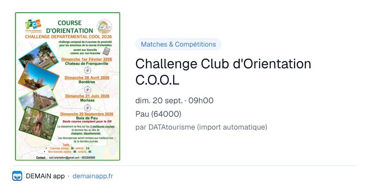 Challenge Club d'Orientation C.O.O.L — Pau