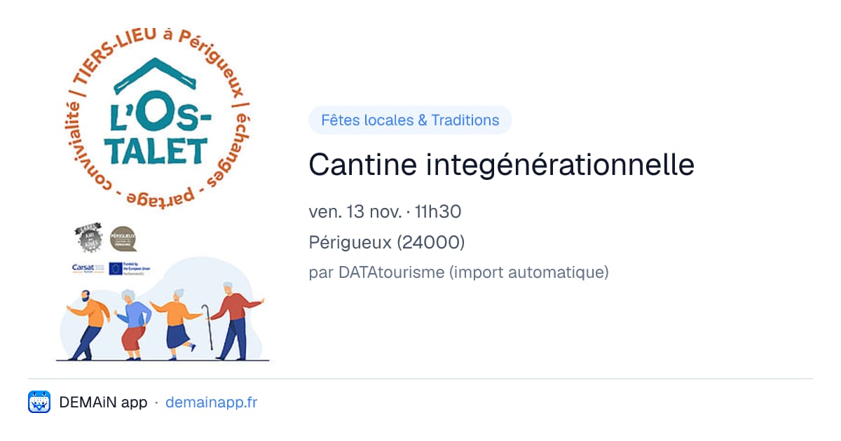 Cantine integénérationnelle — Périgueux