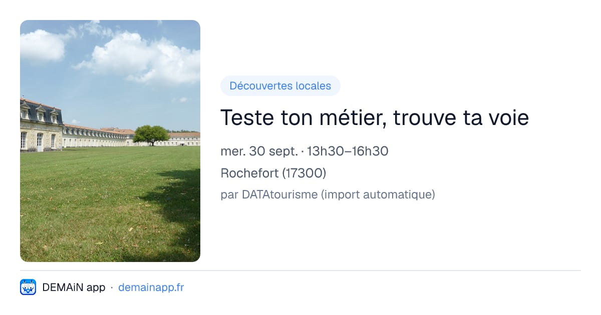 Teste ton métier, trouve ta voie — Rochefort