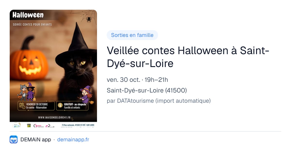 Veillée contes Halloween à Saint-Dyé-sur-Loire — Saint-Dyé-sur-Loire