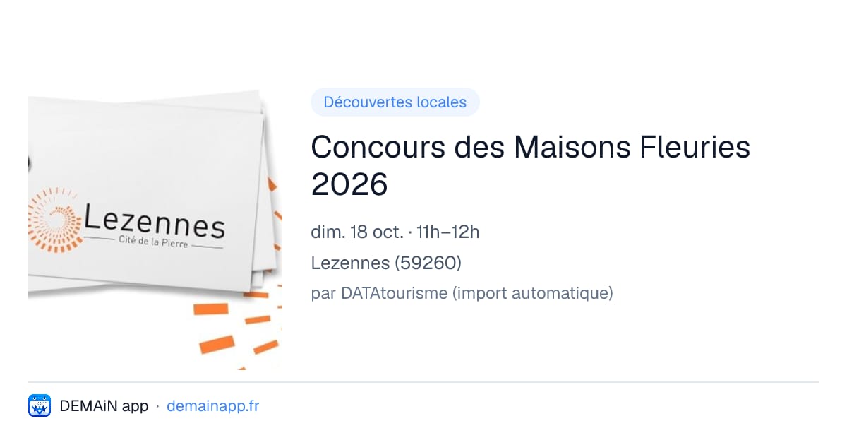 Concours des Maisons Fleuries 2026 — Lezennes