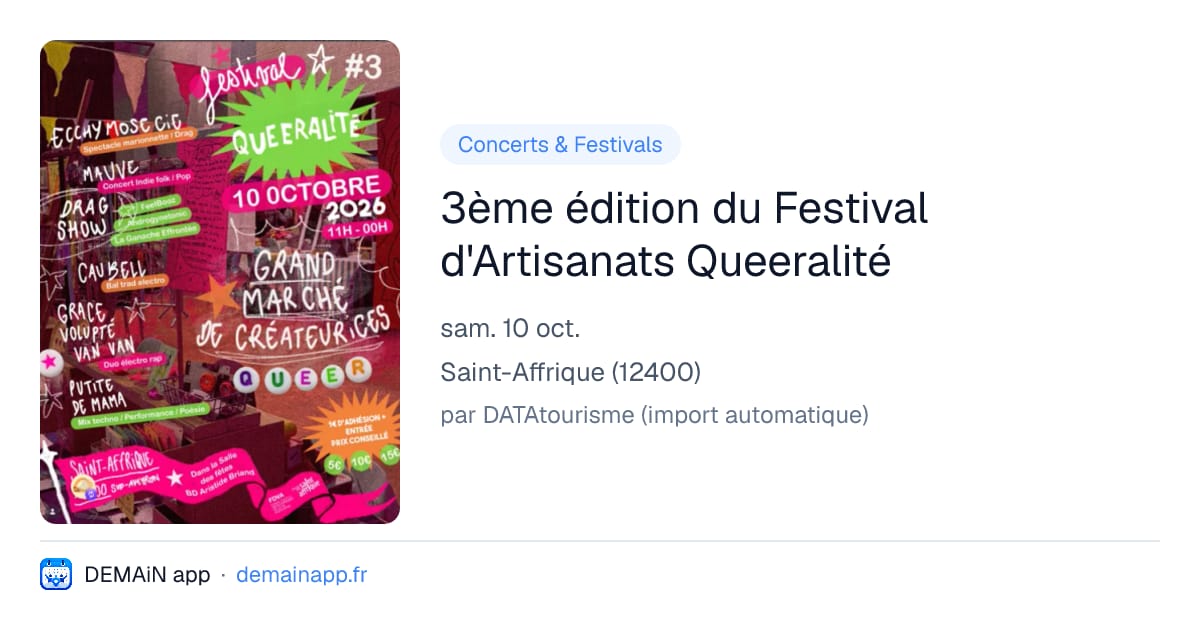 3ème édition du Festival d'Artisanats Queeralité — Saint-Affrique