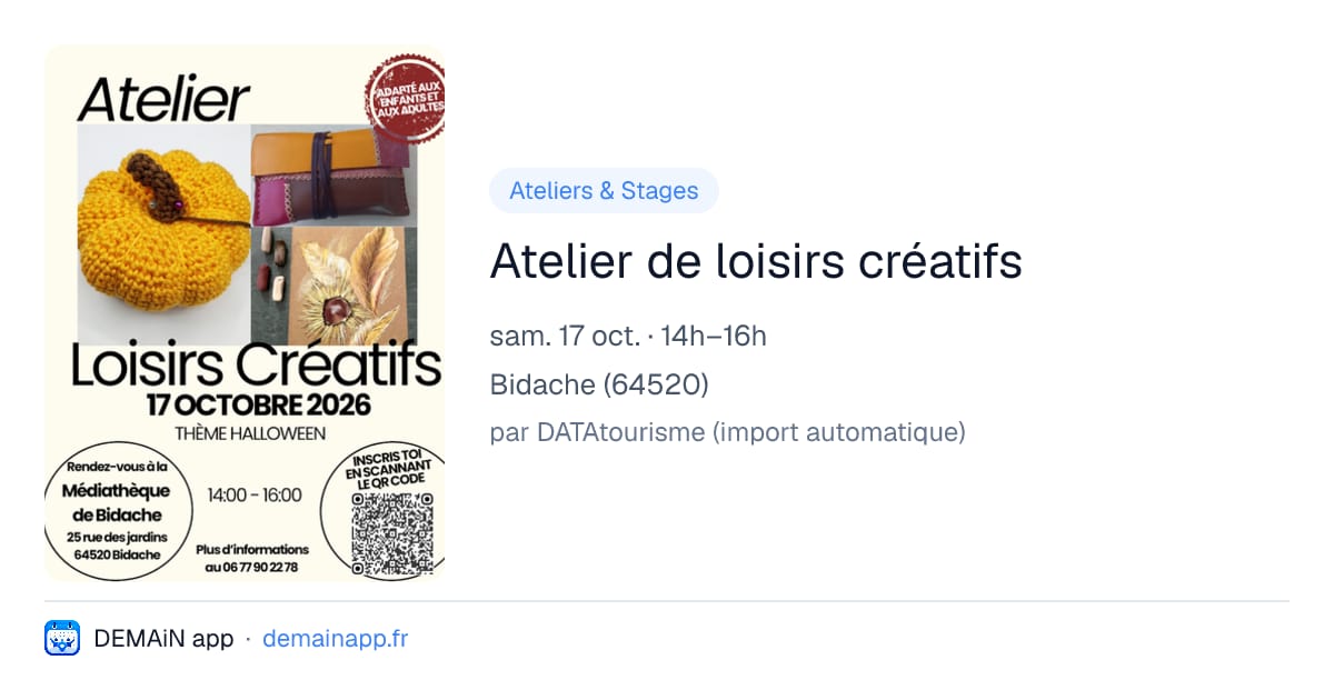 Atelier de loisirs créatifs — Bidache