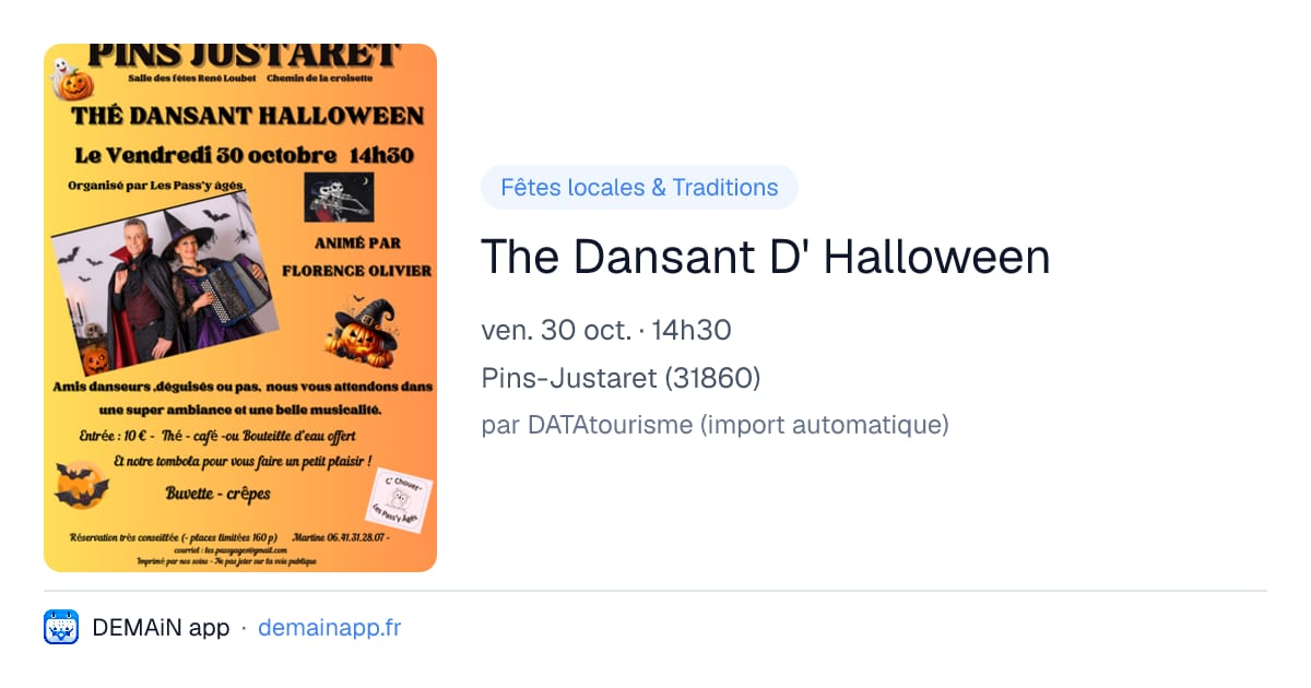 The Dansant D' Halloween — Pins-Justaret