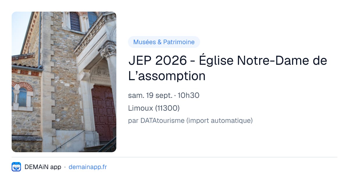 JEP 2026 - Église Notre-Dame de L’assomption — Limoux