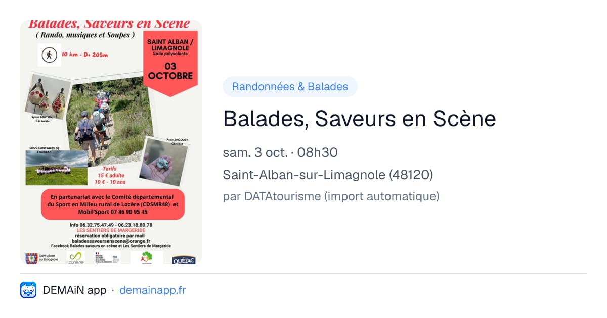 Balades, Saveurs en Scène — Saint-Alban-sur-Limagnole