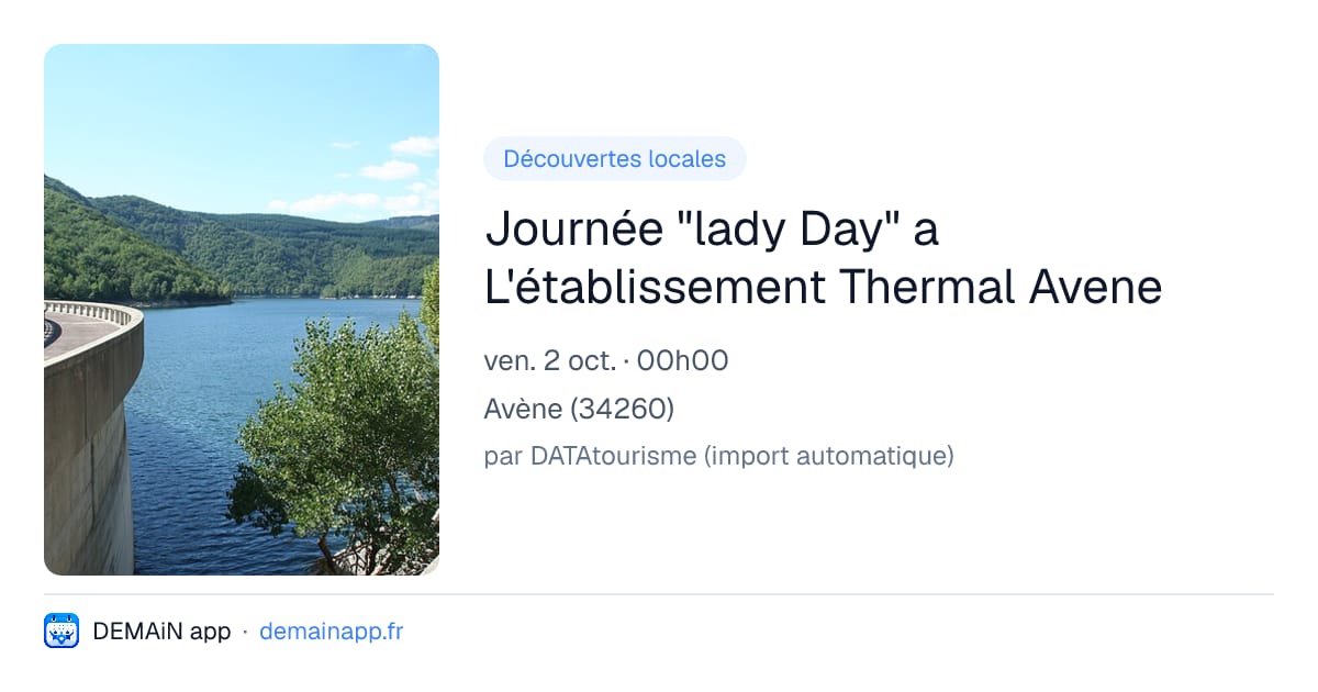 Journée "lady Day" a L'établissement Thermal Avene — Avène