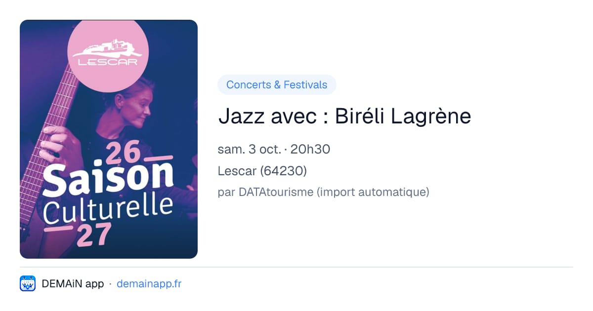 Jazz avec : Biréli Lagrène — Lescar