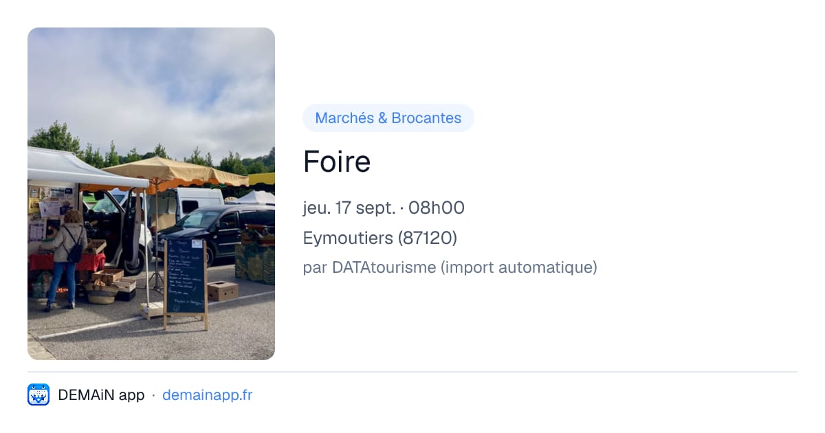 Foire — Eymoutiers