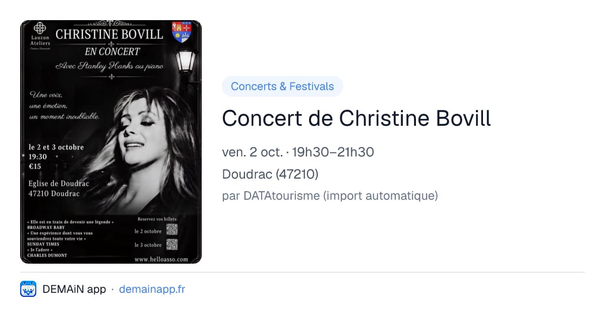 Concert de Christine Bovill — Doudrac