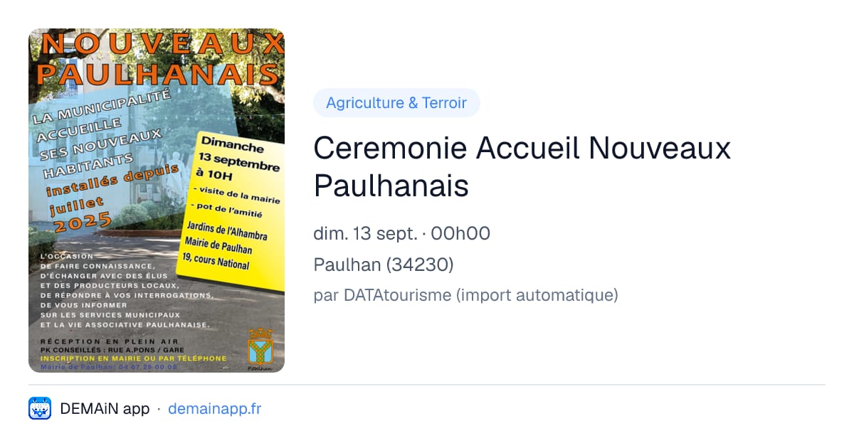 Ceremonie Accueil Nouveaux Paulhanais — Paulhan