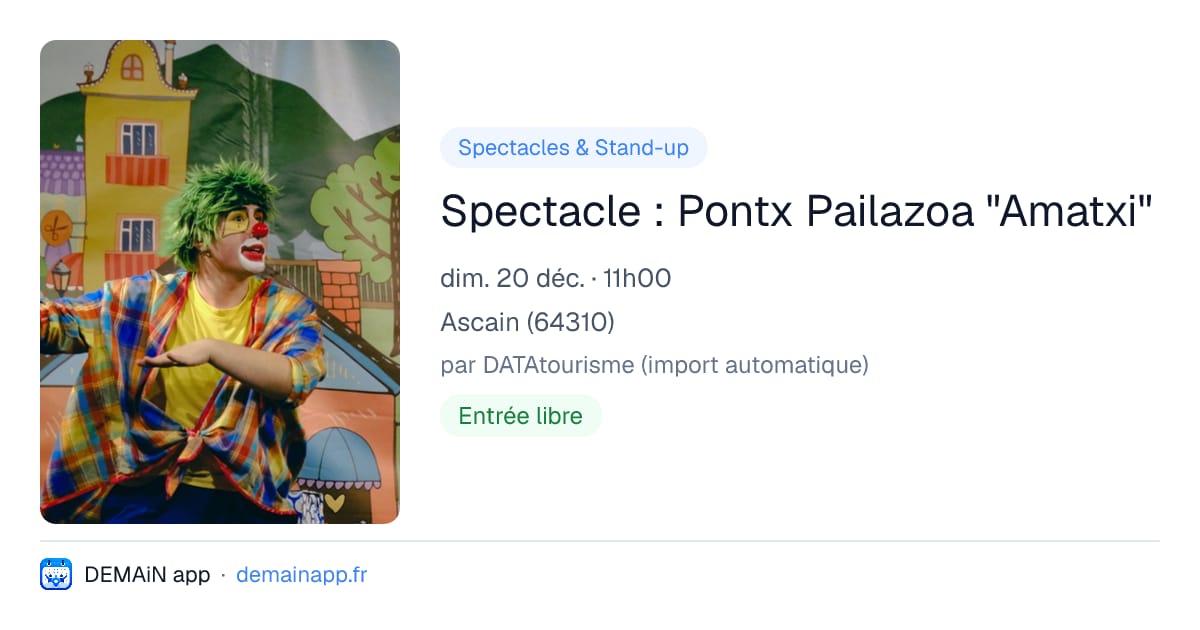 Spectacle : Pontx Pailazoa "Amatxi" — Ascain