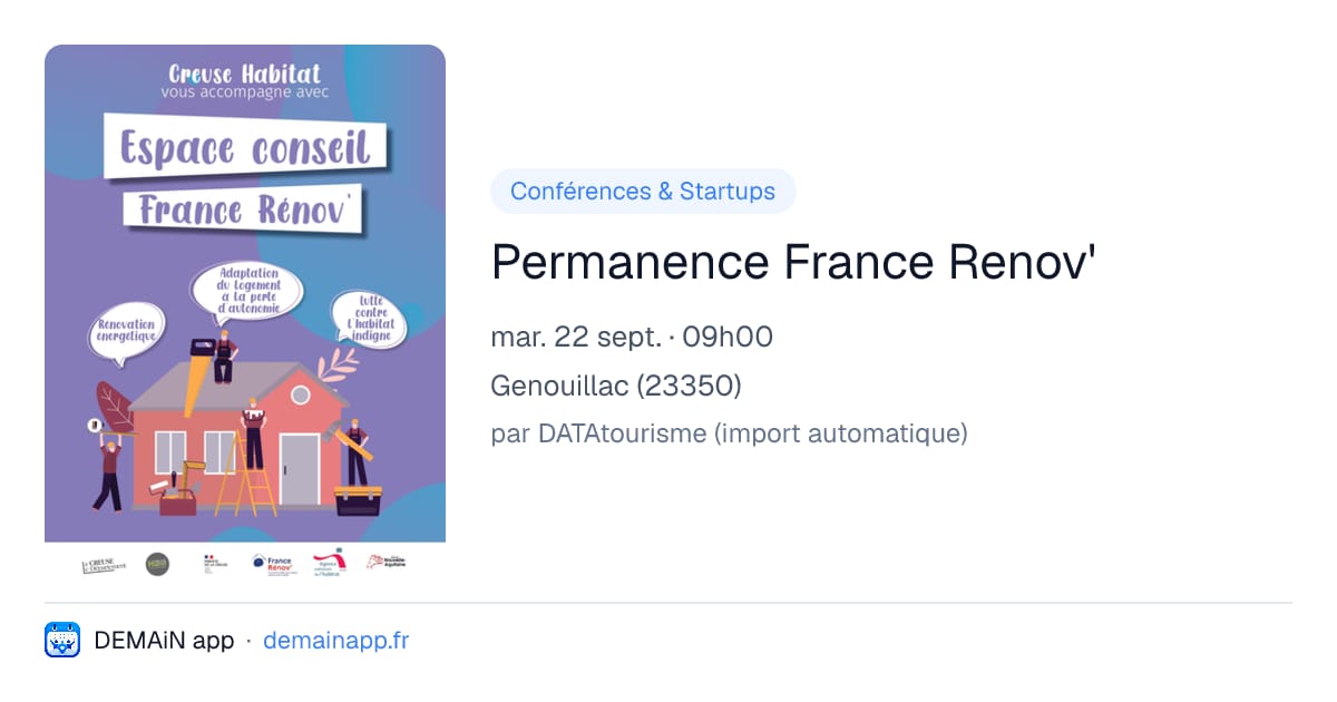 Permanence France Renov' — Genouillac