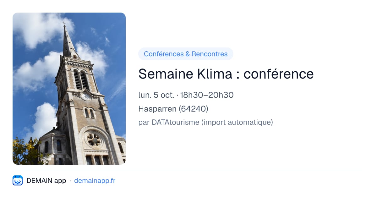 Semaine Klima : conférence — Hasparren