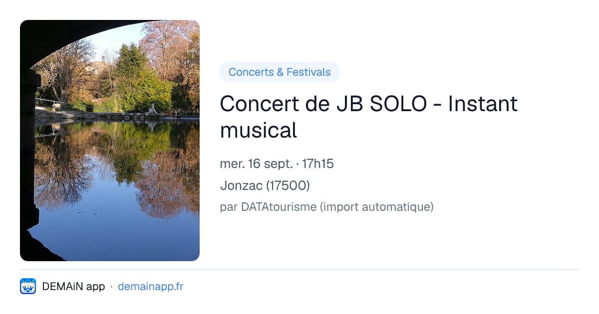 Concert de JB SOLO - Instant musical — Jonzac