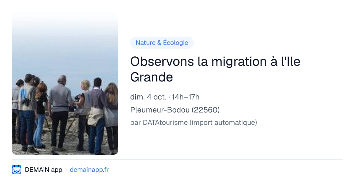 Observons la migration à l'Ile Grande — Pleumeur-Bodou