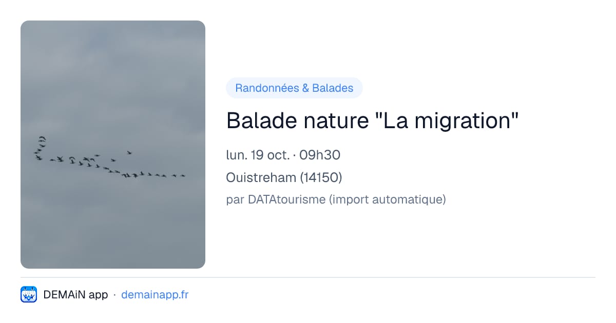 Balade nature "La migration" — Ouistreham
