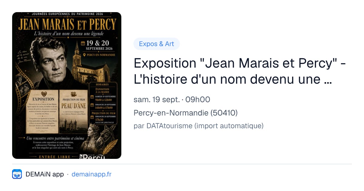 Exposition "Jean Marais et Percy" - L'histoire d'un nom devenu une légende — Percy-en-Normandie