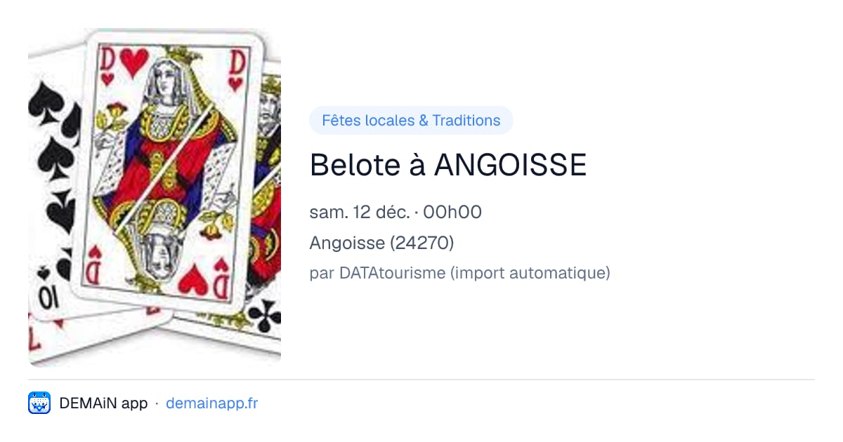 Belote à ANGOISSE — Angoisse