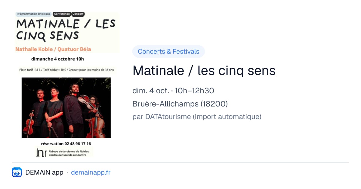 Matinale / les cinq sens — Bruère-Allichamps