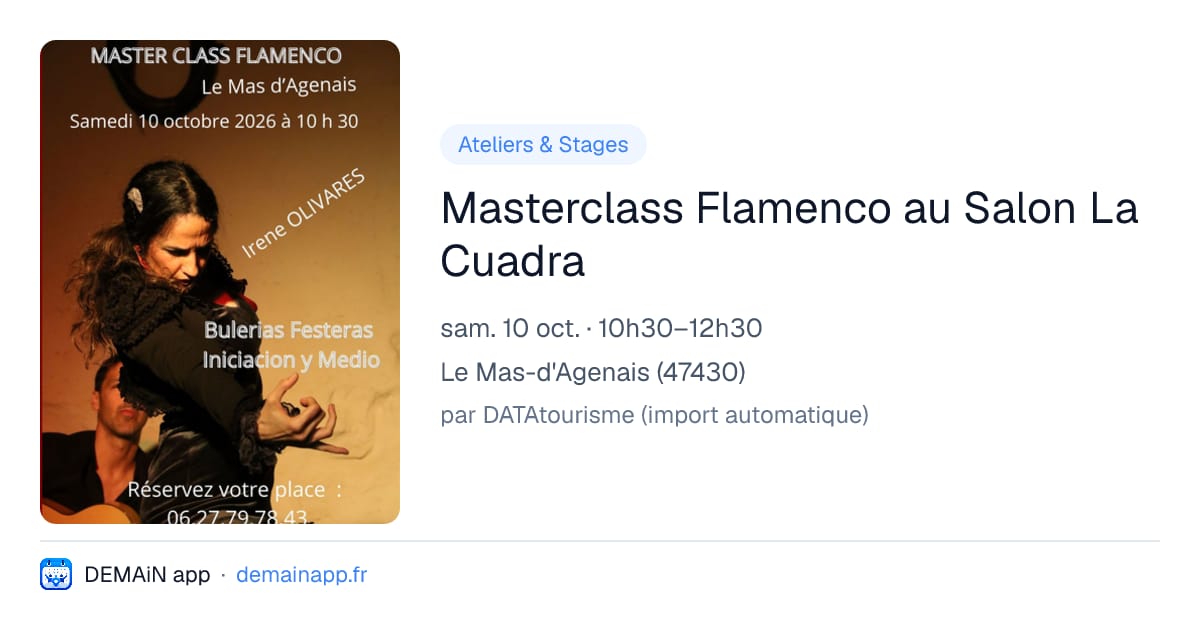 Masterclass Flamenco au Salon La Cuadra — Le Mas-d'Agenais