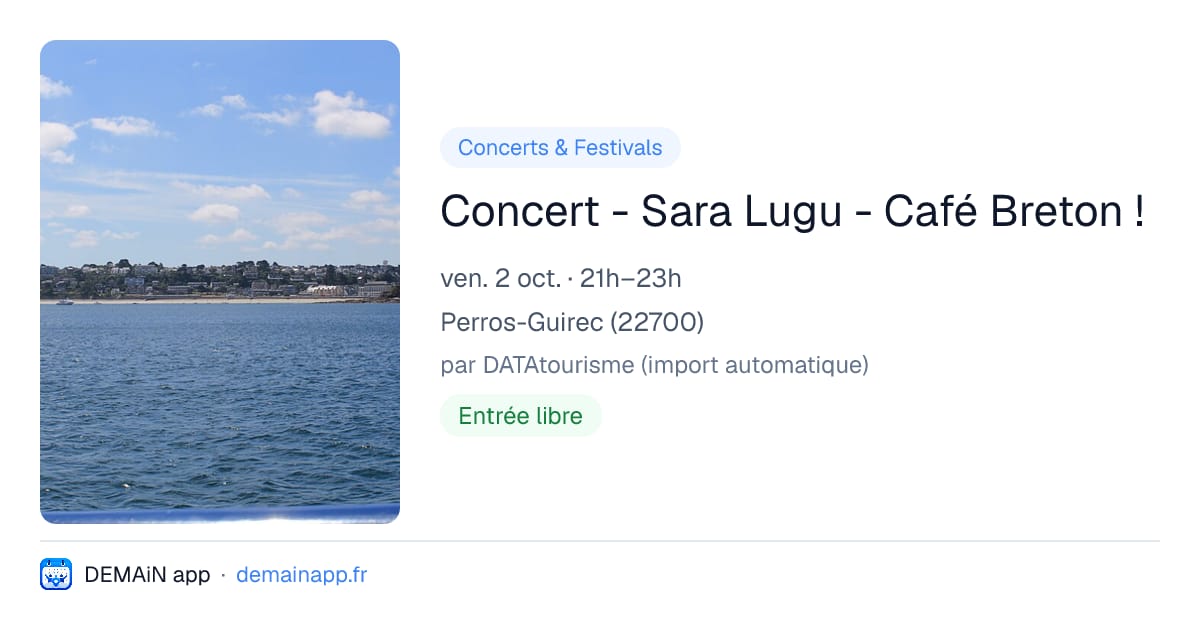 Concert - Sara Lugu - Café Breton ! — Perros-Guirec