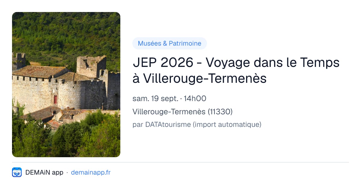 JEP 2026 - Voyage dans le Temps à Villerouge-Termenès — Villerouge-Termenès