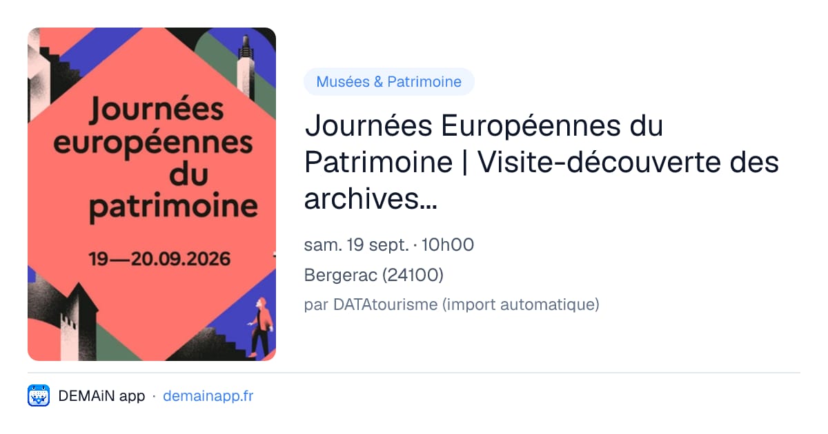 Journées Européennes du Patrimoine | Visite-découverte des archives municipales — Bergerac