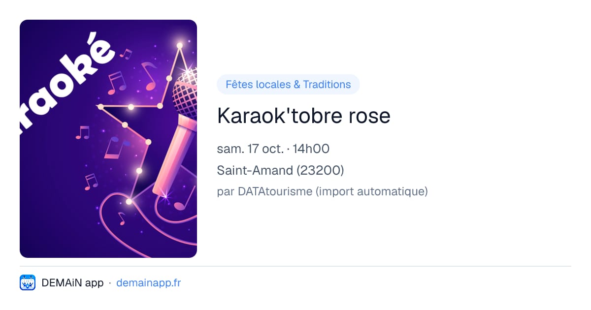 Karaok'tobre rose — Saint-Amand