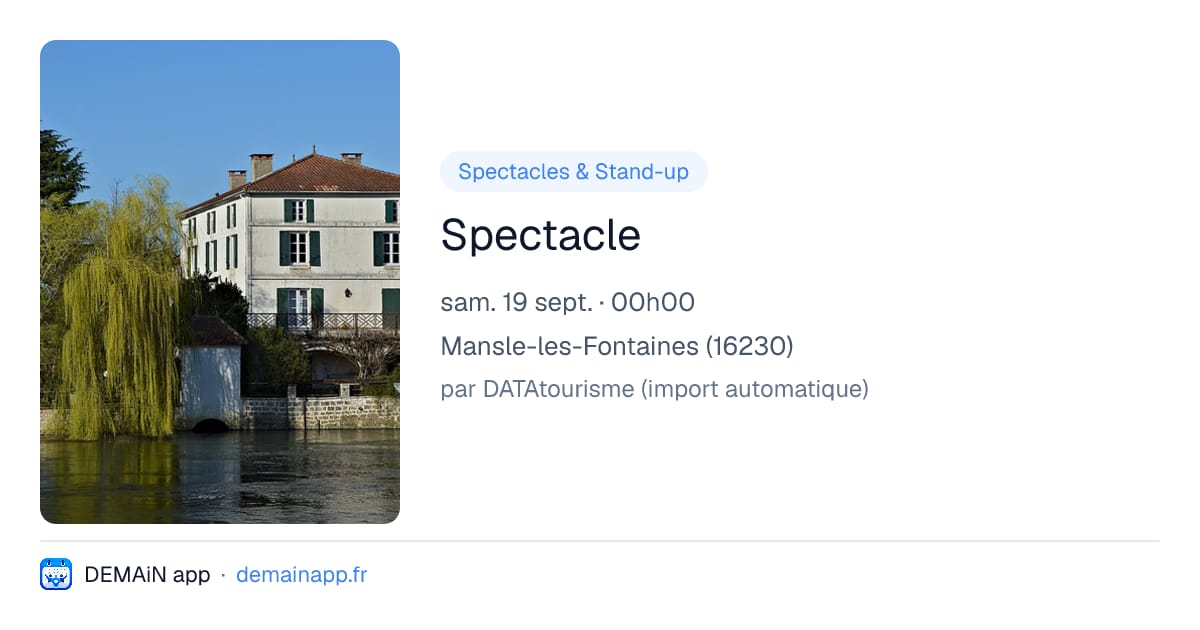 Spectacle — Mansle-les-Fontaines