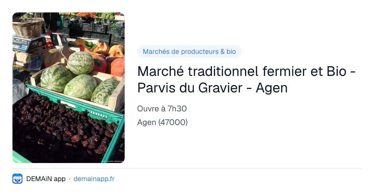 Marché traditionnel fermier et Bio - Parvis du Gravier - Agen — Agen