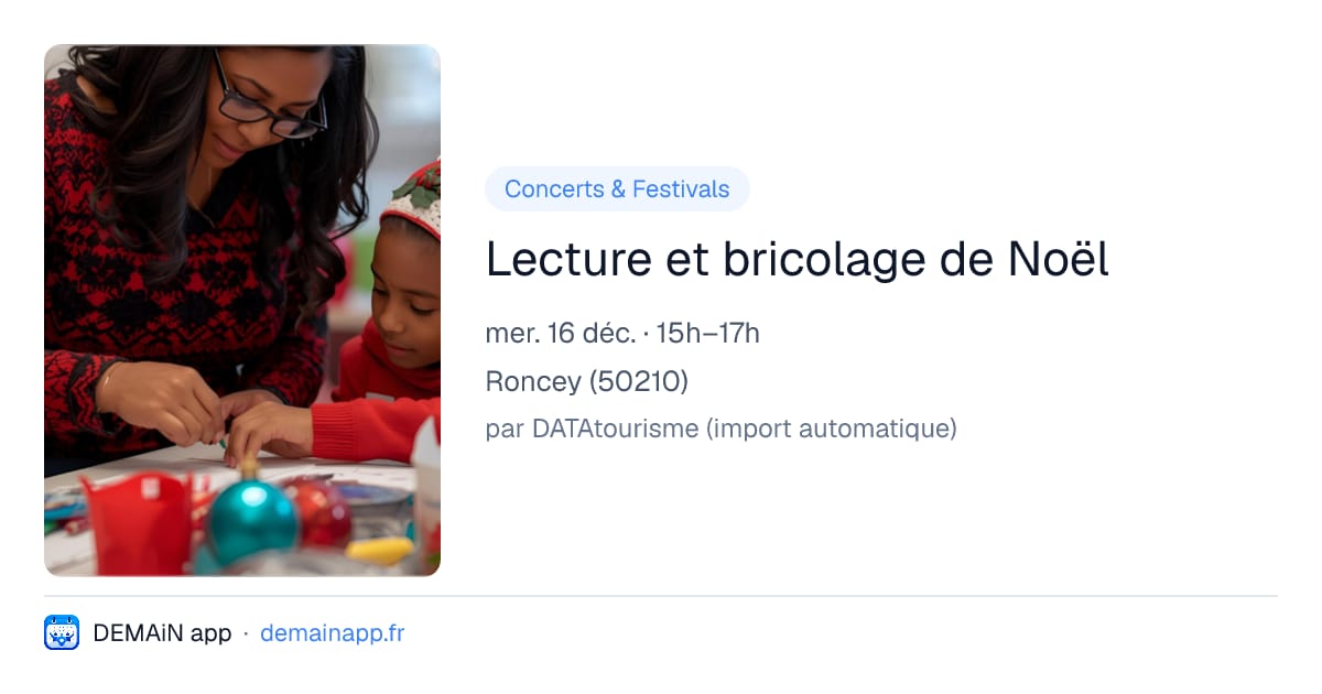 Lecture et bricolage de Noël — Roncey
