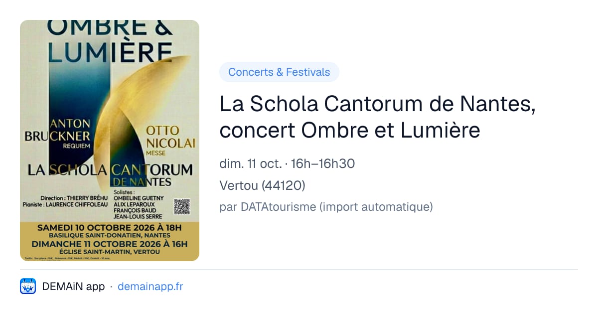 La Schola Cantorum de Nantes, concert Ombre et Lumière — Vertou