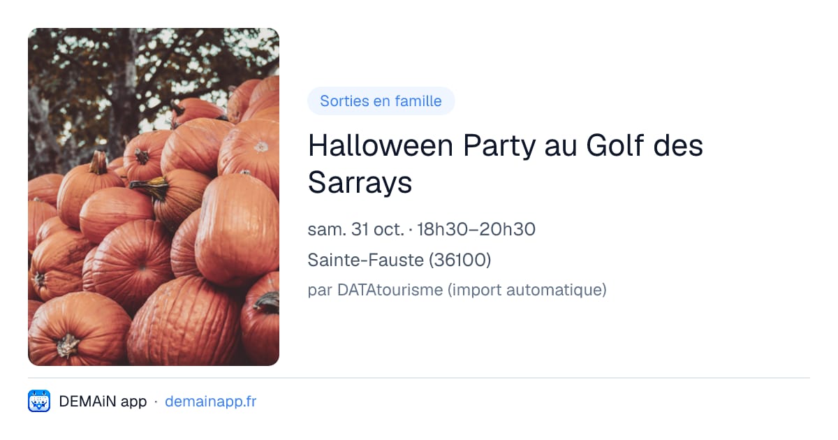 Halloween Party au Golf des Sarrays — Sainte-Fauste