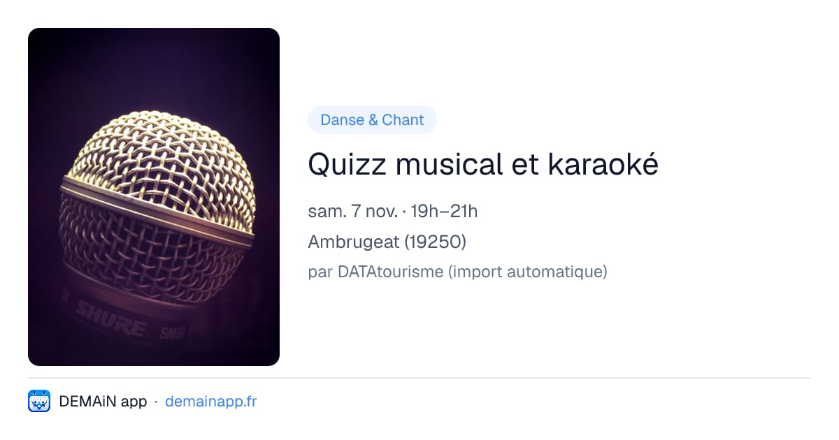 Quizz musical et karaoké — Ambrugeat