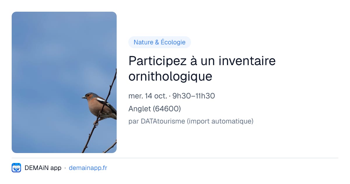 Participez à un inventaire ornithologique — Anglet