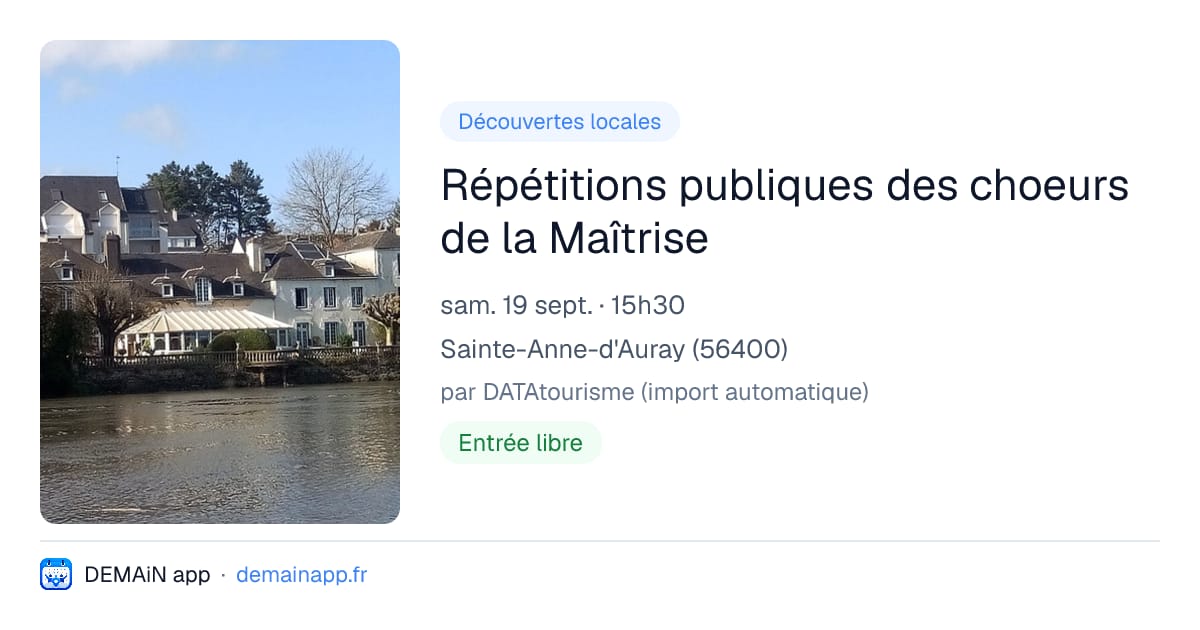 Répétitions publiques des choeurs de la Maîtrise — Sainte-Anne-d'Auray